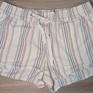 Loft Womens Short Running Shorts Striped Multicolor XS Tie Waist